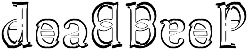 Ambigram for deadbeef in Amiri-regular